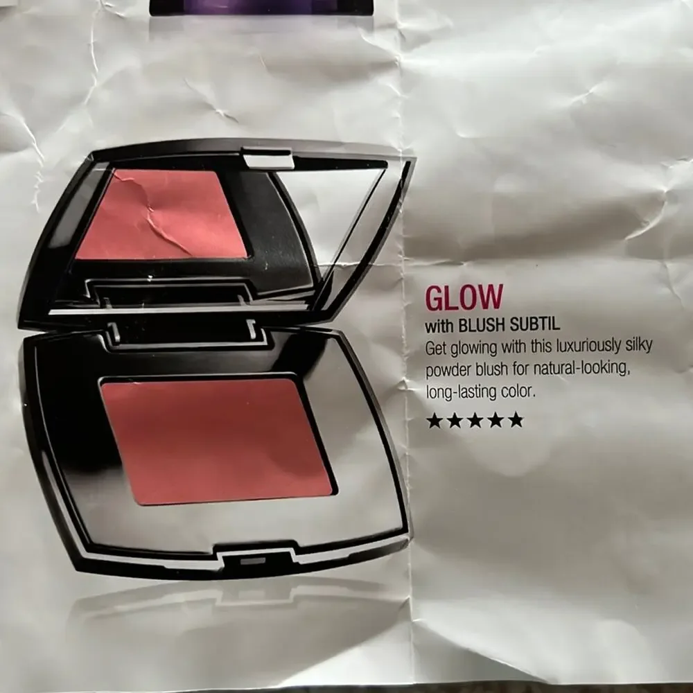 Lancôme 3 Piece Gift Set Sparkle Bag Red Lipstick Powder Blush
